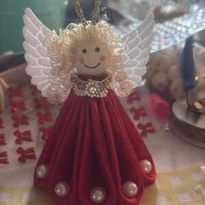 Red Angel Christmas Ornament